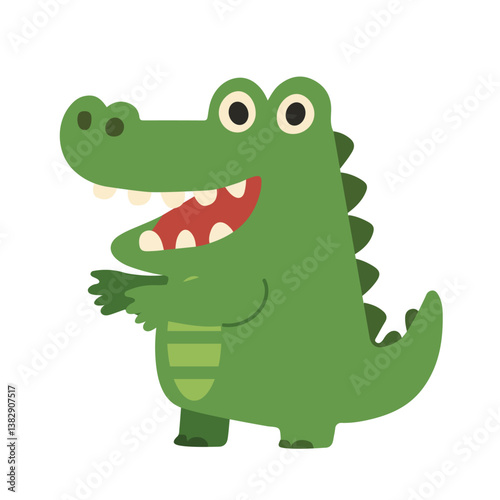 Cartoon Alligator Character Illustration doodle