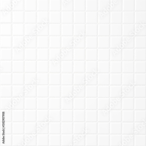 Abstract white ceramic mosaic tile wall background with clean texture in kitchen bathroom toilet or living room, and seamless white paper grid pattern with square design.
