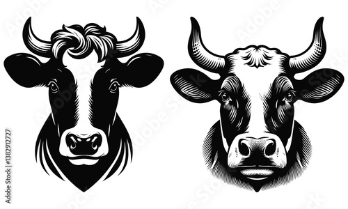 black and white cow