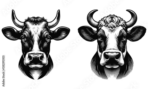 black and white cow