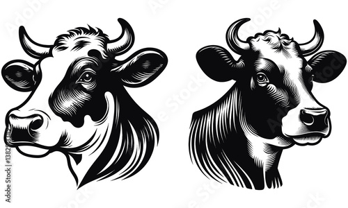 black and white cow