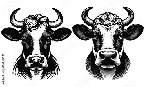 cow on white background