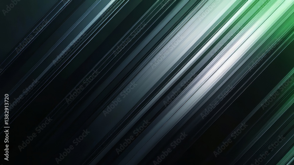 Sleek black and green abstract metal texture background with diagonal soft lines and gradient surface featuring a modern tech-inspired design in silver, gray, and dark tones for futuristic digital tem