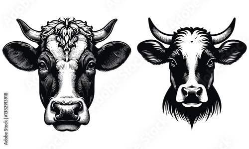 black and white cow