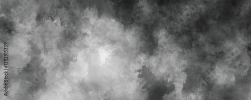 Smudged and blended watercolor texture in dark monochrome with a dreamy atmosphere

