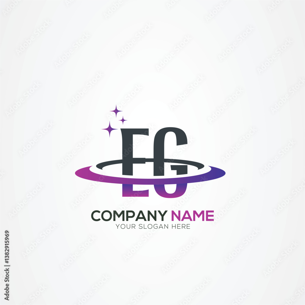 Naklejka premium Modern Letter EH HE Planet space logo design With Creative Vector Elements