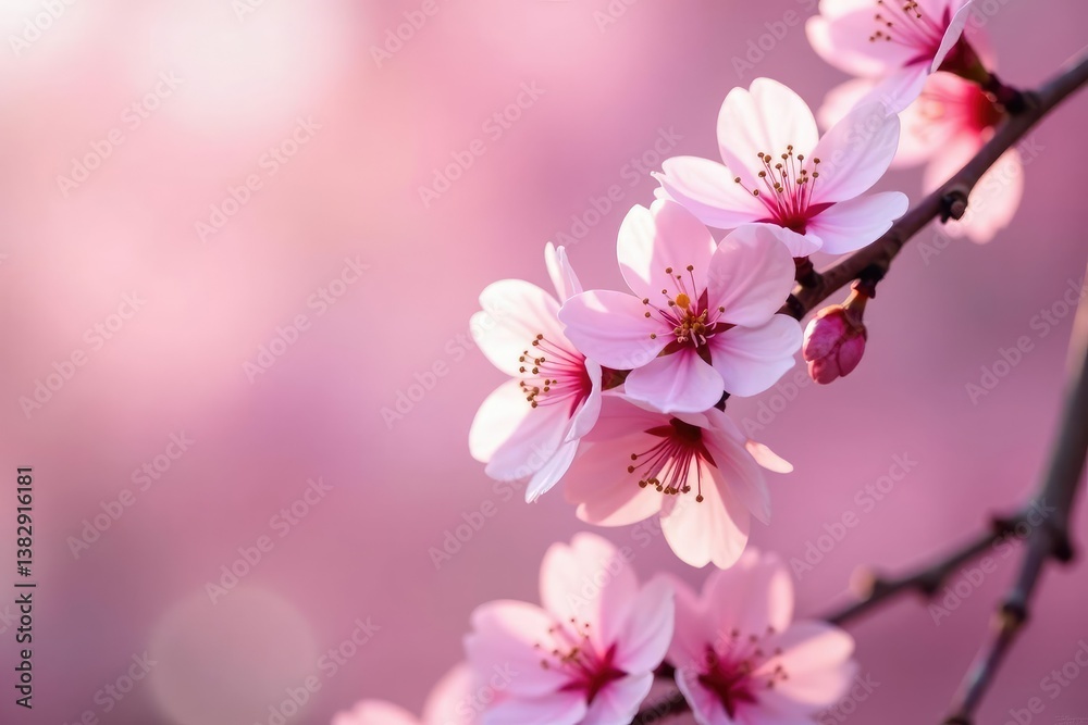 Delicate pink sakura blossoms, full bloom, soft petals , beautiful, spring, pink Delicate pink sakura blossoms, full bloom, soft petals , beautiful, spring, pink