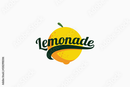lemonade logo with refreshing lemon and beautiful lettering. It is great for cafe, restaurant, food truck, etc.