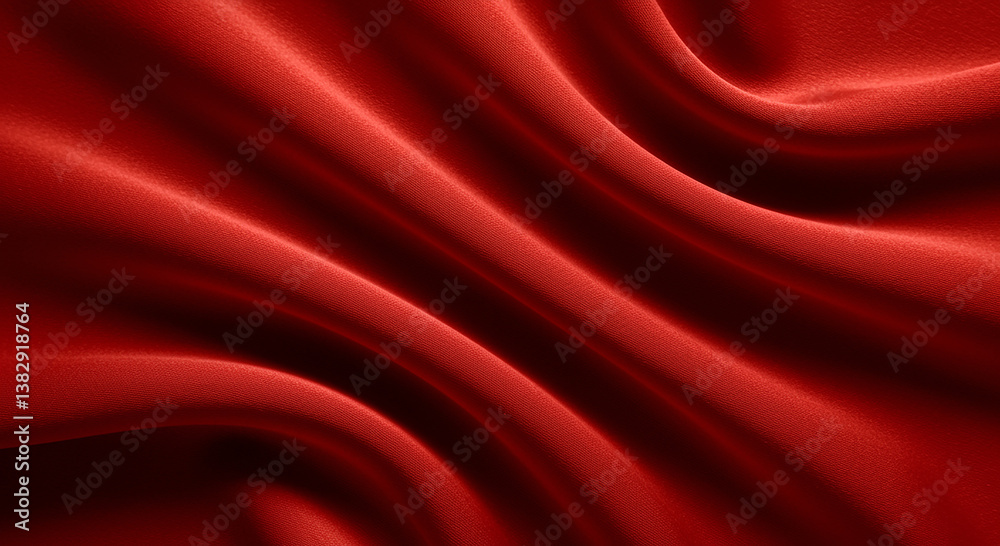 Obraz premium Close-up of a luxurious red satin fabric.