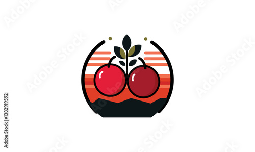 Sunset fruit Logo Design