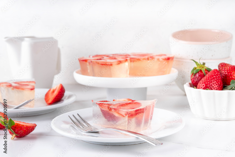 Raindrop Cake, or Mizu Shingen Mochi, clear jelly dessert