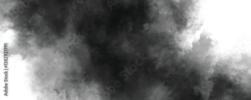 Artistic distressed monochrome watercolor background with faded cloudy textures

