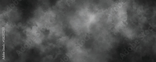 Artistic distressed monochrome watercolor background with faded cloudy textures

