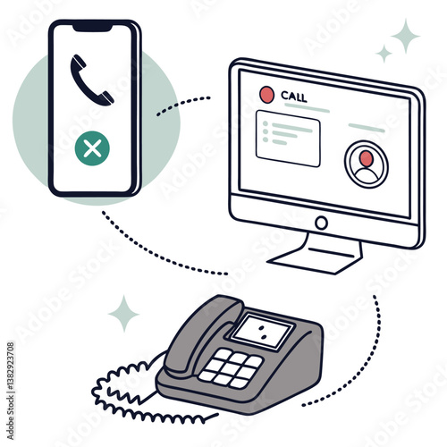Vector illustration of mobile phone icons