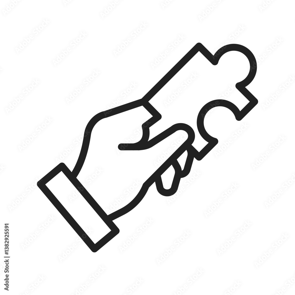 Holding Puzzle Piece icon vector image. Suitable for mobile apps, web apps and print media. Holding Puzzle Piece icon vector image. Suitable for mobile apps, web apps and print media.