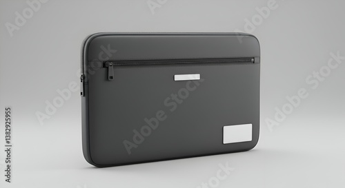 Stylish gray zippered laptop sleeve.