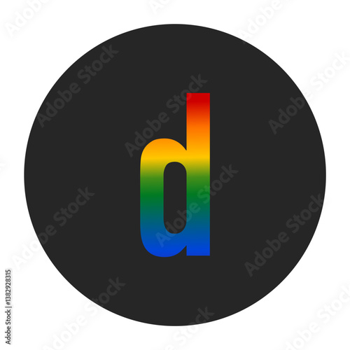 Rainbow Lowercase Letter d Symbol – LGBTQ Pride Representation