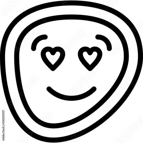 Happy Face with Hearts