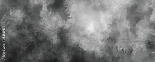 Dark and moody abstract watercolor texture with grunge-style monochrome brushwork

