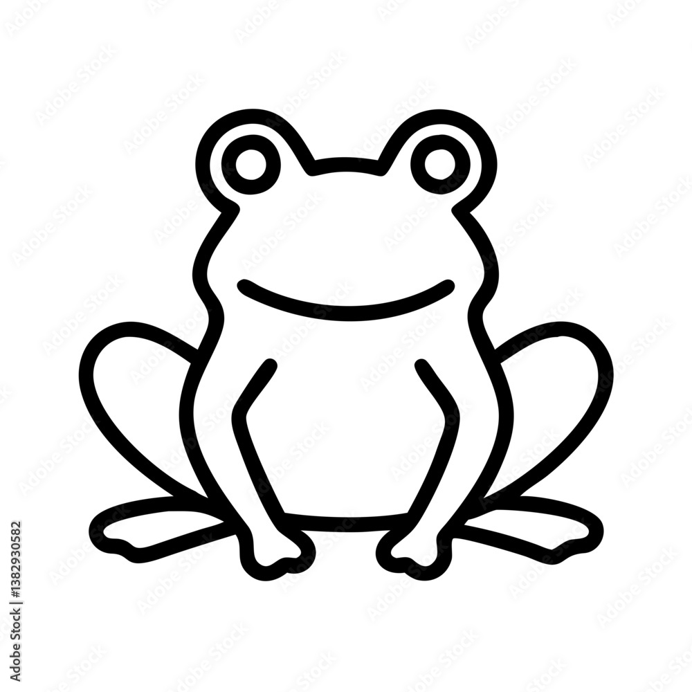frog vector icon, simple black outline line icon of frog, animal vector line art icon frog vector icon, simple black outline line icon of frog, animal vector line art icon