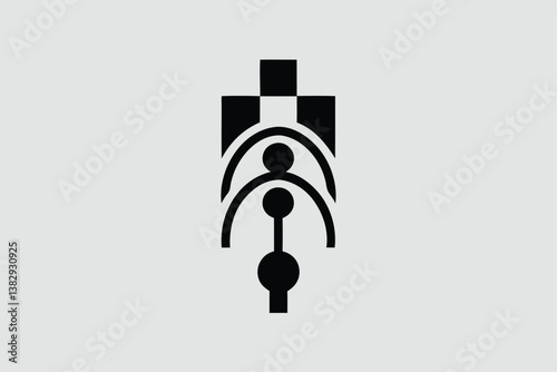 USB cable silhouette, charging cord vector, black and white icon