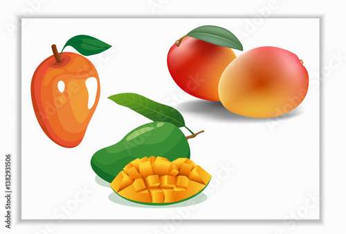 mango fruit isolated on white background 
