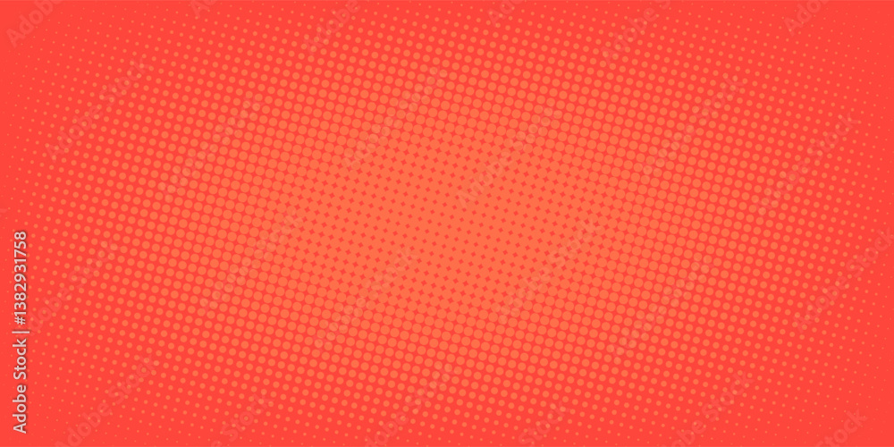 Pop art background orange and red color dot haltone retro style art vector illustation full hd