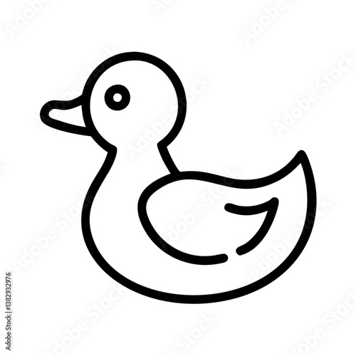 Simple Duck Outline Icon in Black, Minimalist black outline icon of a duck, commonly used for design, symbols, and illustrations. Suitable for websites, apps, and graphics.  
