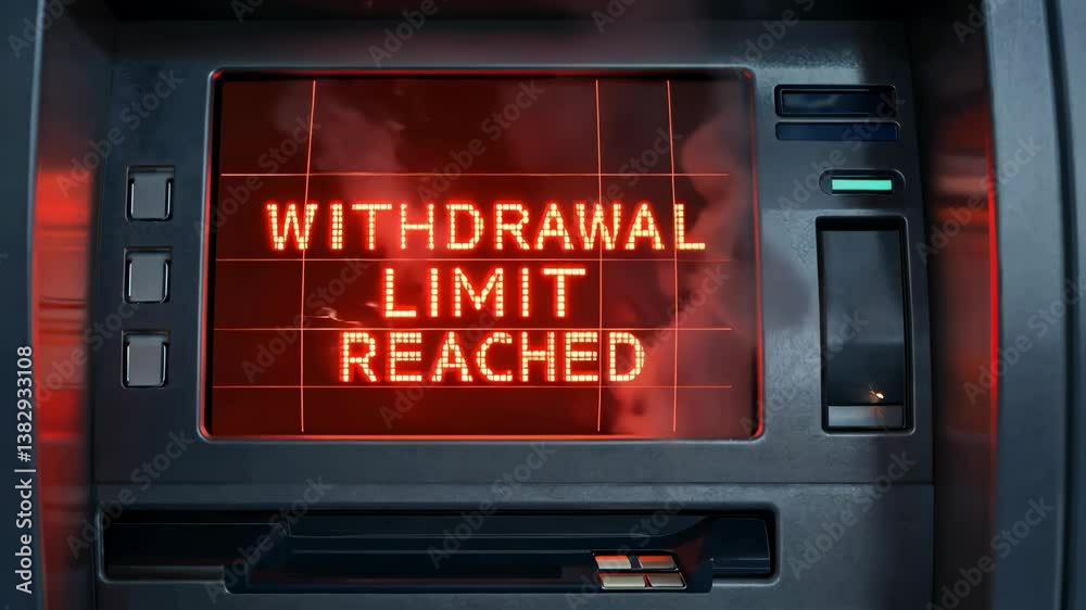 Atm withdrawal limit alert: red led screen display sparks error ...