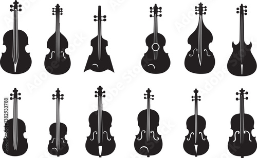 "Elegant Guitarist Silhouettes" or "Musical Princesses with Guitars