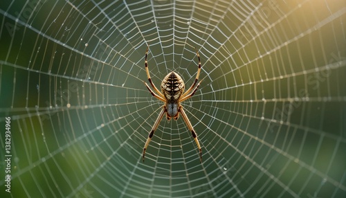 Macro shot of spider web showing intricate natural patterns