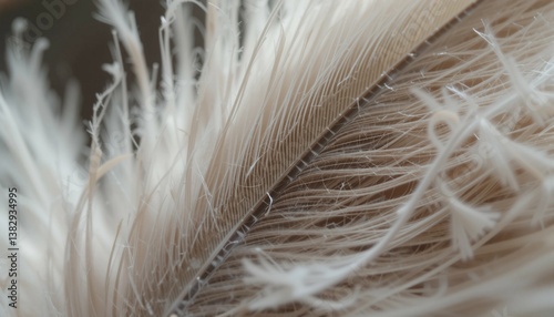 Macro view of delicate feather texture with soft, organic details