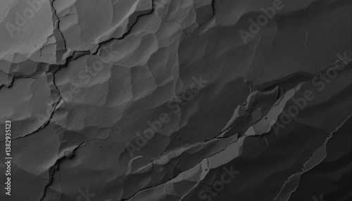 Rough black kraft paper with rugged grain and folds