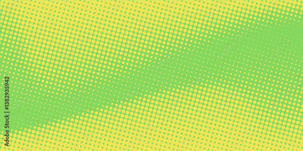 Bright pop art background in green and yellow colors dot haltone modern retro style, vector illustation full hd
