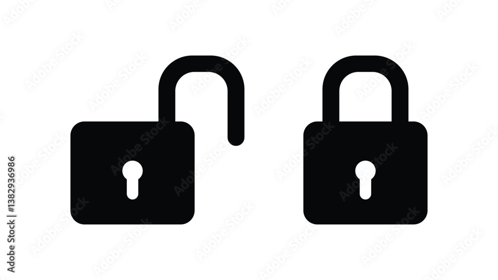Lock Icon in trendy flat style. Vector illustration Lock Icon in trendy flat style. Vector illustration