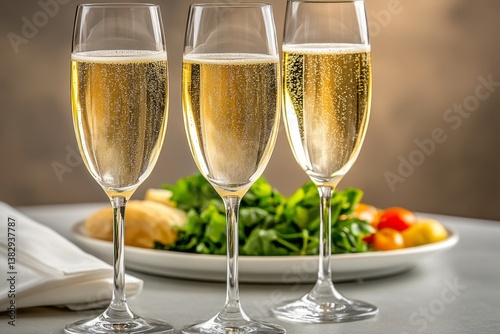 A corporate team celebrating a major milestone with champagne at a high-end restaurant