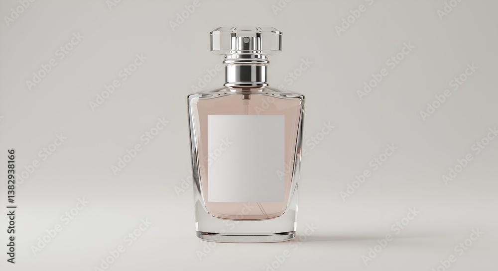 Elegant perfume bottle mockup with blank label. Elegant perfume bottle mockup with blank label.