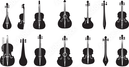 "Elegant Guitarist Silhouettes" or "Musical Princesses with Guitars