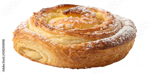 Delicious Custard Danish Pastry PNG – Flaky Dessert Isolated on Transparent Background for Bakery and Food Designs