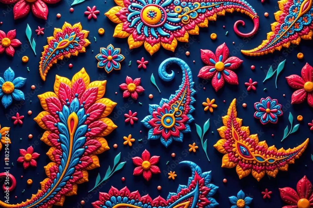 Bold paisley print, rich color saturation, flowing lines, ornamental, clothing Bold paisley print, rich color saturation, flowing lines, ornamental, clothing