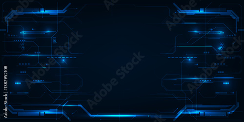 Vector illustration of digital circuit network technology perspective background.Design for game graphic and advertising artwork.