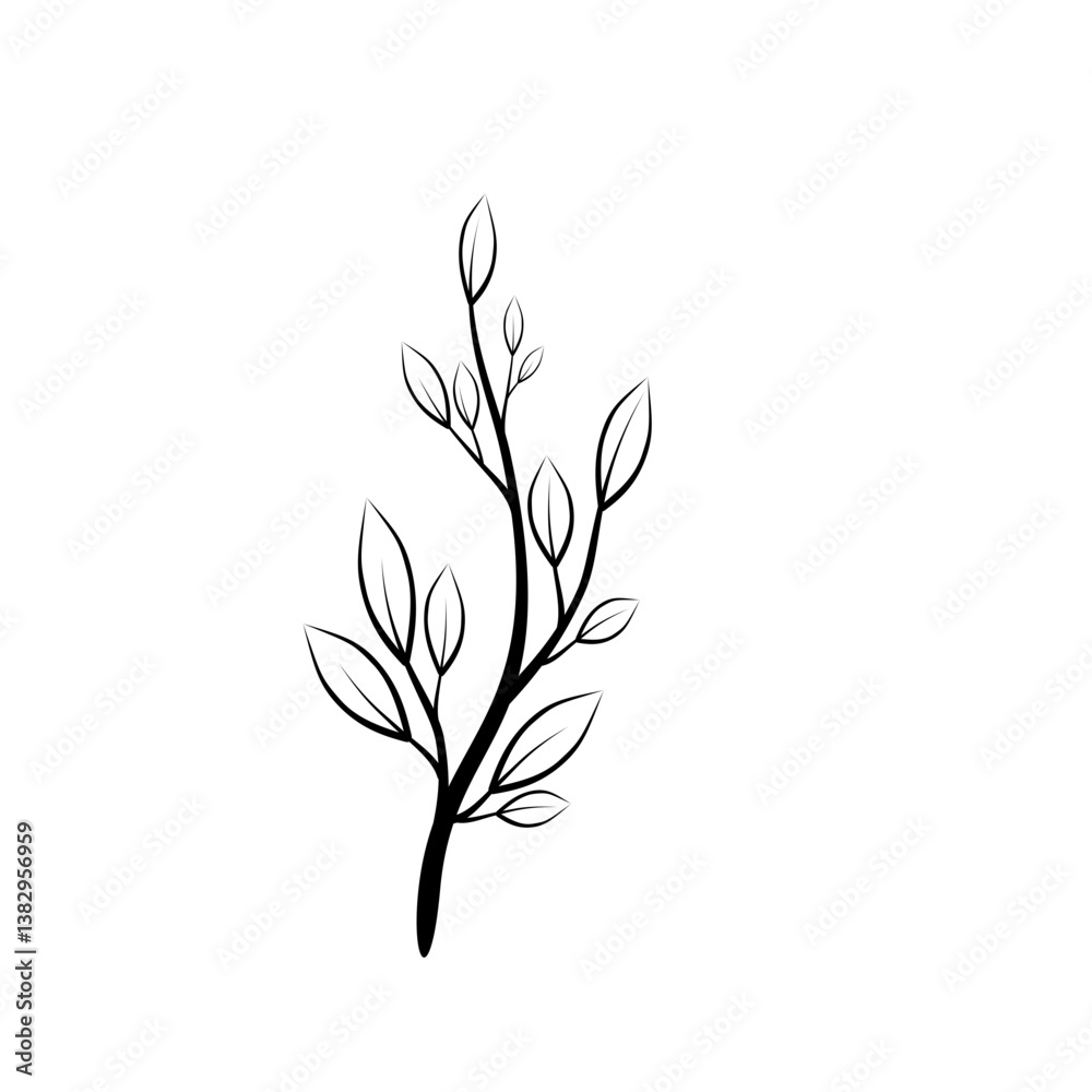 Naklejka premium black and white tree