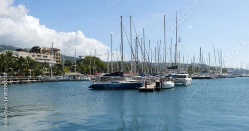 Nanuu Bay small boat marina in Papeete, Tahiti, French Polynesia. photo