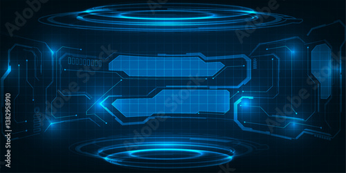 Abstract futuristic digital technology stage and background and science fiction concepts.