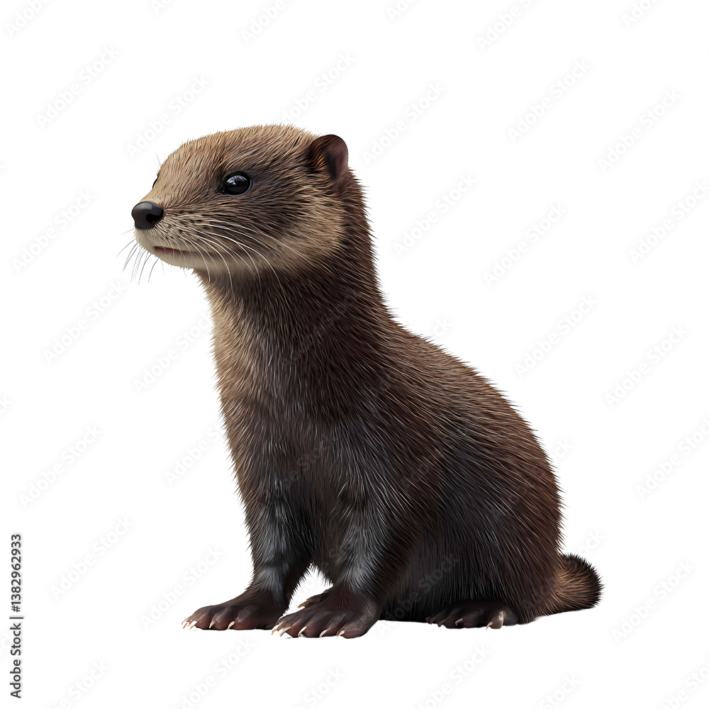 Cute Otter Sitting Upright With a Playful Expression, Showcasing Its Curious Nature and Sleek Fur Cute Otter Sitting Upright With a Playful Expression, Showcasing Its Curious Nature and Sleek Fur