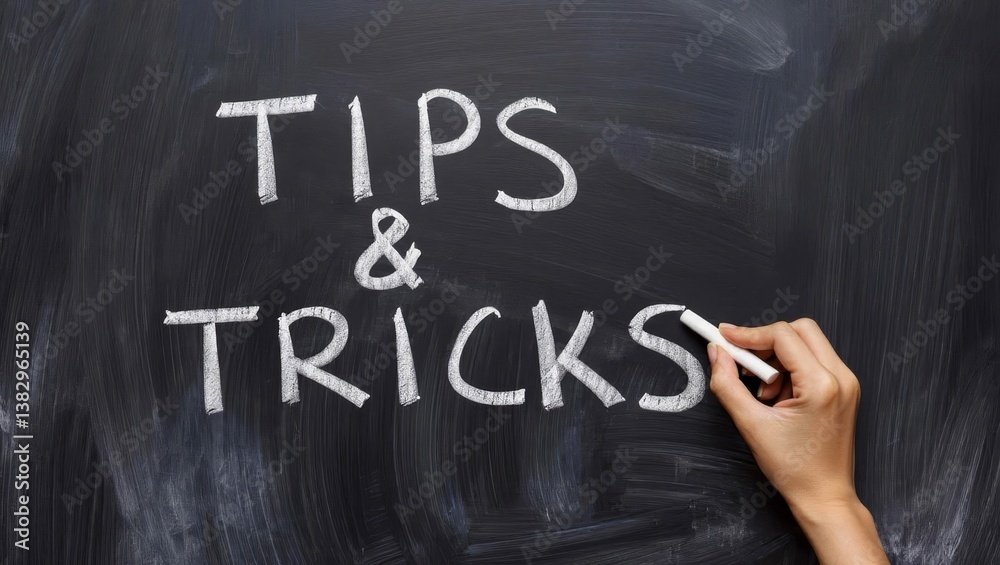 Fototapeta premium Tips and Tricks Chalk Illustration.