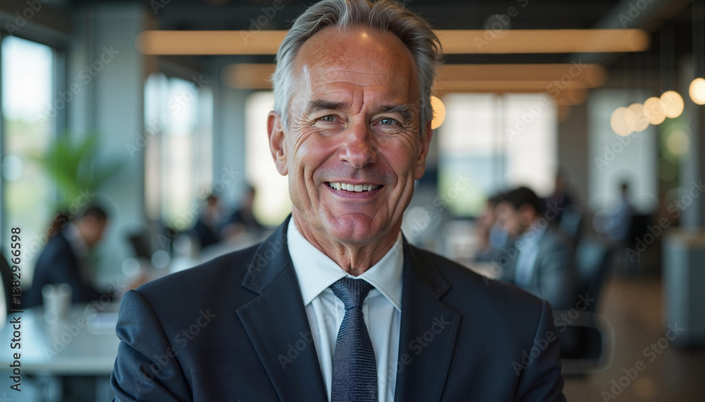 Professional man smiling in modern office environment Professional man smiling in modern office environment