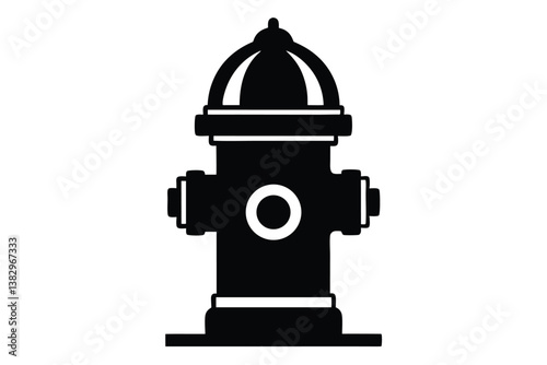 fire hydrant silhouette vector, fire hydrant silhouette, firefighting equipment icon, black vector illustration.