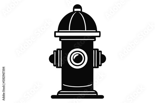 fire hydrant silhouette vector, fire hydrant silhouette, firefighting equipment icon, black vector illustration.