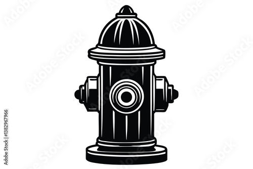 fire hydrant silhouette vector, fire hydrant silhouette, firefighting equipment icon, black vector illustration.